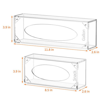 FEMELI Food Bag Storage Organizer, Acrylic Kitchen Drawer Baggie Box, Compatible with Gallon, Slider Quart, Freezer, Sandwich, Snack, Variety Size Bags, 4 separate Pack(Clear)