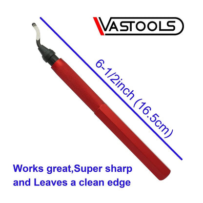 VASTOOLS Deburring Tool Kit,10Pcs Needle File,Metal Handle Deburring Tool for Metal Resin 3D Plastic Copper Aluminum Pipes Tube Hole with Extra 10pc Multiuse Blades Removing Burr