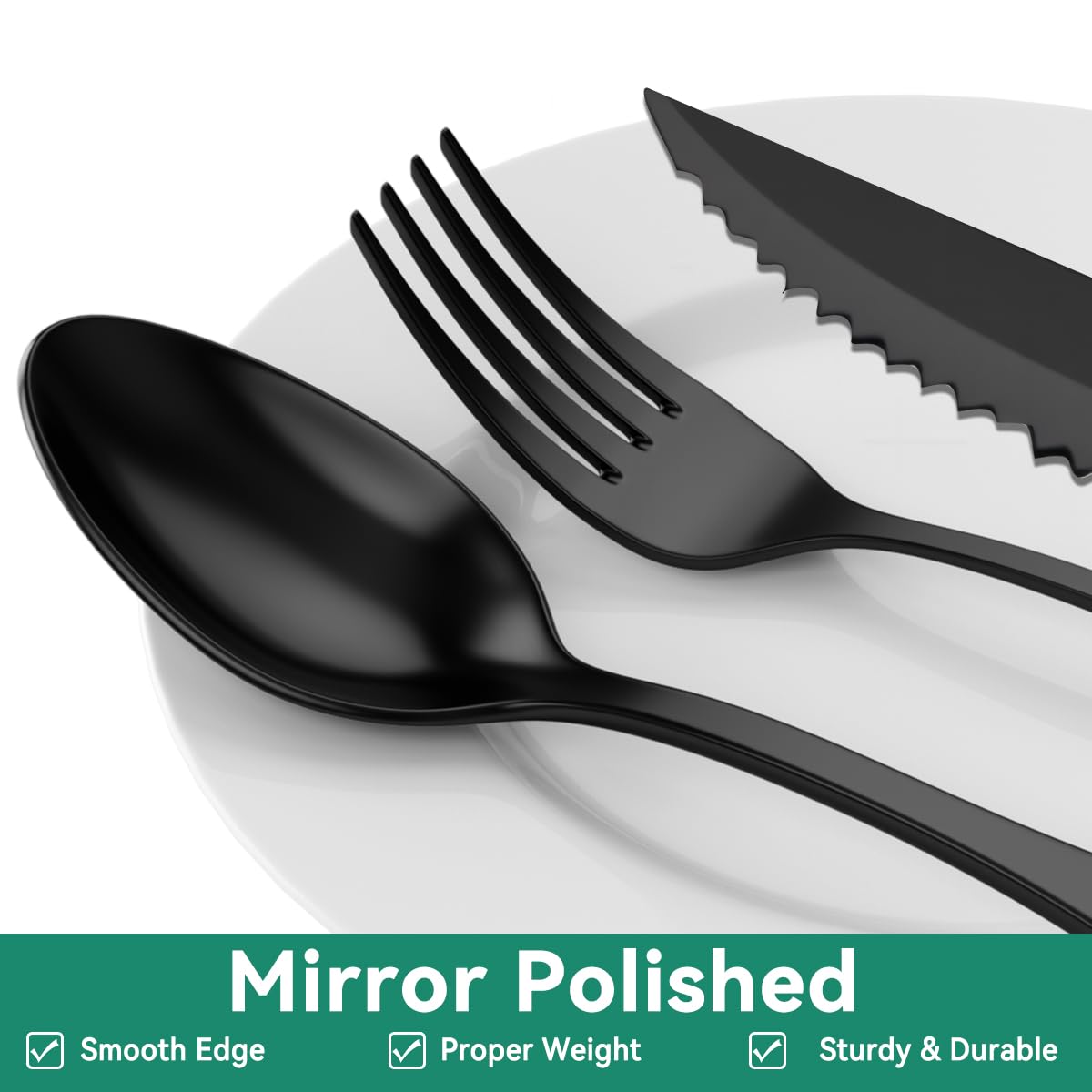 49-Piece Stainless Steel Silverware Set with Cutlery Organizer, Service for 8 with Steak Knives and Kitchen Utensils