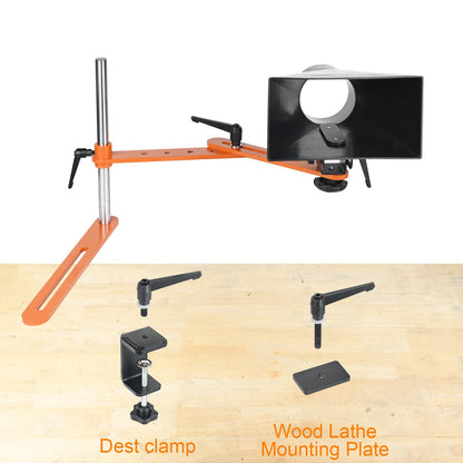 ZICT Dust Hood Stand with Folding Extension Arm, Wood Lathe Dust Hood Collection fittings, Dust Collector Accessories