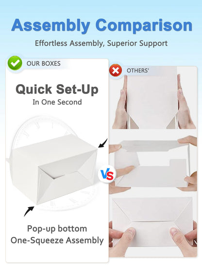 Shallive 50 Pcs Small Party Treat Boxes, Goodie Box for Kids Birthday White