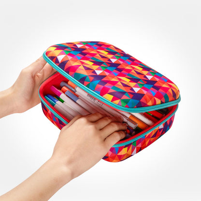 ZIPIT Jumbo Pencil Case for Girls, Cute Pencil Box for School, Large Capacity Stationery Organizer Box ,Colorful