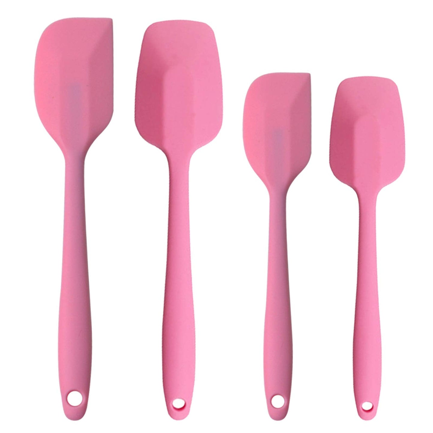 Silicone Spatulas Set, Rubber Spoon Spatula Heat Resistant Spoonula One Piece Design Seamless Spatula Non-Stick Scrapers Baking Mixing Tool (Pink)
