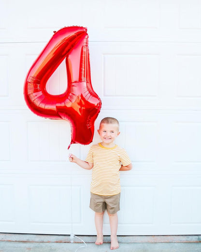 Red 8 Balloon - 40 Inch Number Balloon for Birthday Celebrations | Perfect for 8th Party Decor