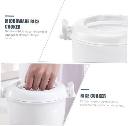 Rice Cooker Small Non-stick Pot, Microwave Rice Maker with Lid, Travel Plastic Japan Portable