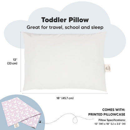 My Little Dreamy Toddler Pillow - 13x18 Organic Cotton Travel Pillowcase | Soft, Breathable & Machine Washable for Ages 2-5 (Alpacas)
