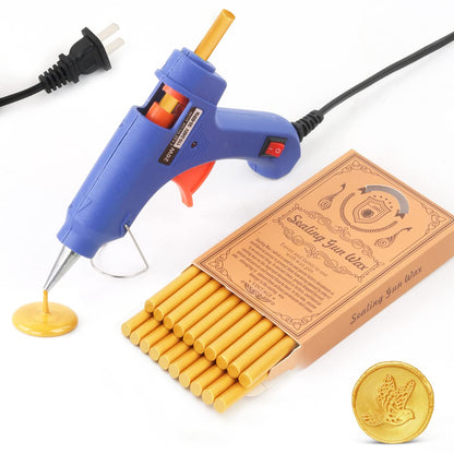 Wax Seal Kits, Wasole 20Pcs Gold Sealing Wax Sticks with 1 Pieces Glue Gun Set for Wax Seal Stamp, Great for Wedding Invitations, Birthday Cards, Envelopes, Gift Wrapping