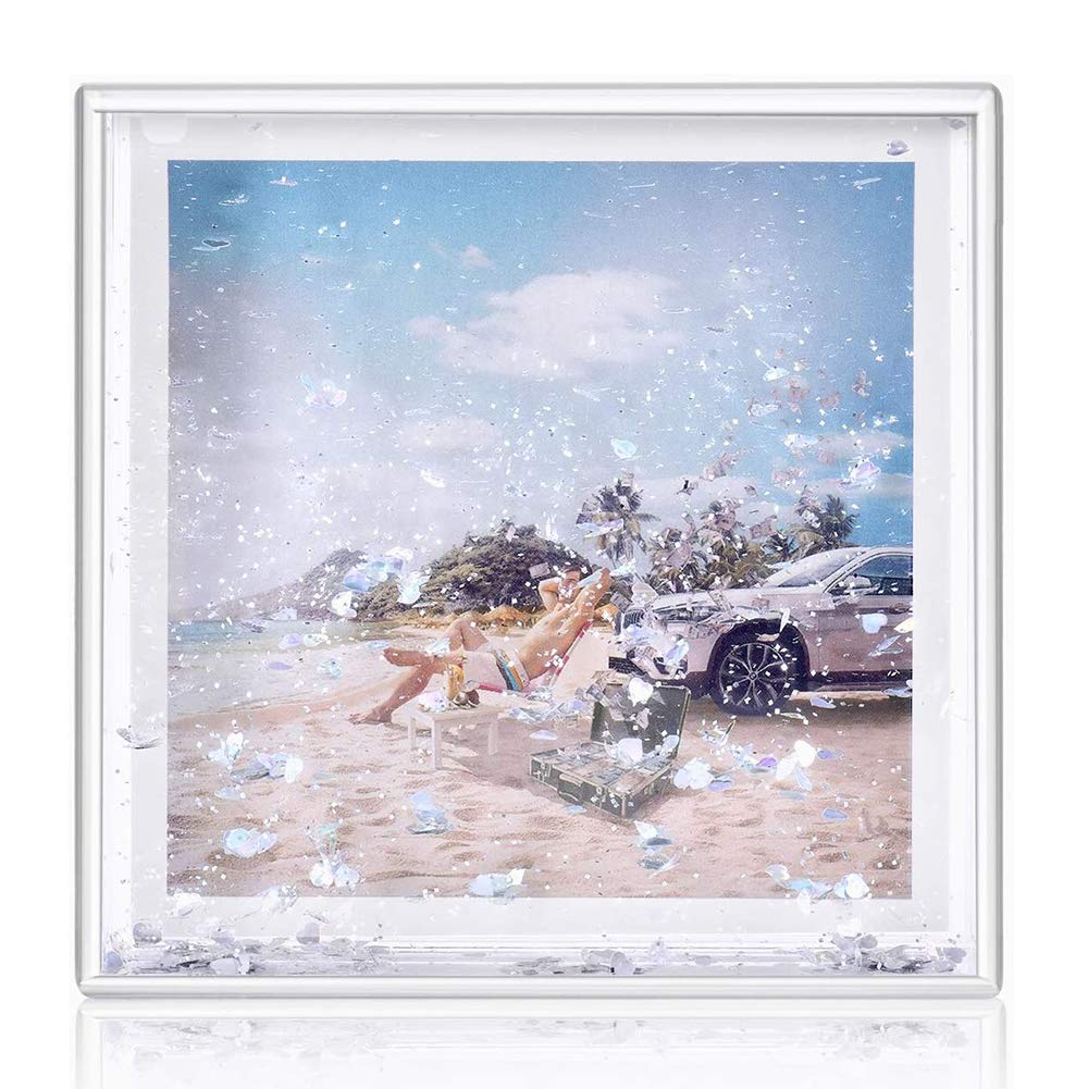 Kingho 4x4 Glitter Picture Frame Cute Liquid Acrylic Photo Frames for Family Friends Couples Gifts, Mount for 4x4 inch (10x10 cm) Picture