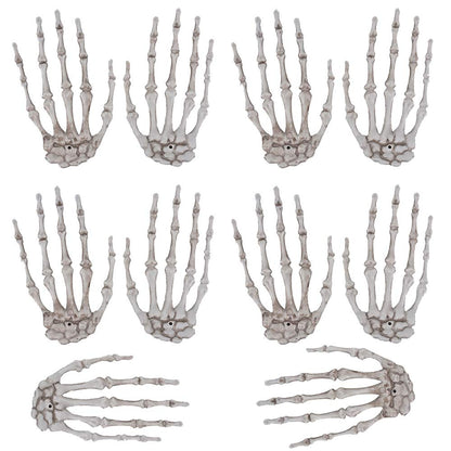 5 Pairs Halloween Skeleton Hands Realistic Plastic Fake Human Hands for Halloween Zombie Party Terror Scary Props