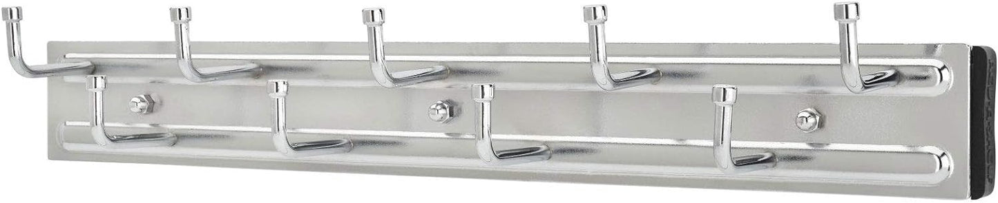 Rev-A-Shelf 14" Pull Out Closet Organization Rack for Belts, Ties, Scarves, Accessories Storage Hanger, Chrome, BRC-14CR
