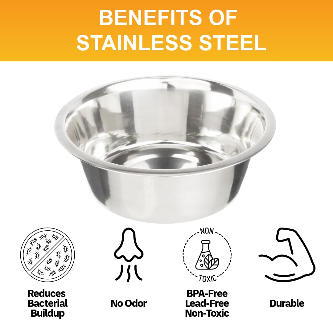 Neater Pet Brands 7 Cup (56 oz.) Stainless Steel Dog Bowls, Set of 2 Neater Feeder Replacement Bowls (M/L Express, Large Deluxe Models), Dog Food Bowl & Water Bowl, Dishwasher Safe Metal Dish for Dogs