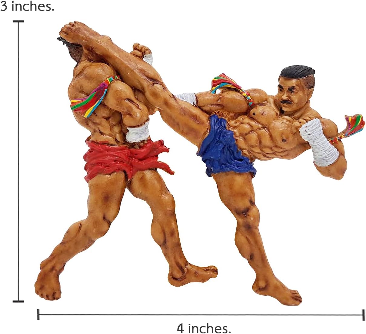 4" Muay Thai Jorakae Fad Hang 3D Resin Fridge Magnet - Crocodile Sweeps Its Tail Basic Movement Souvenir