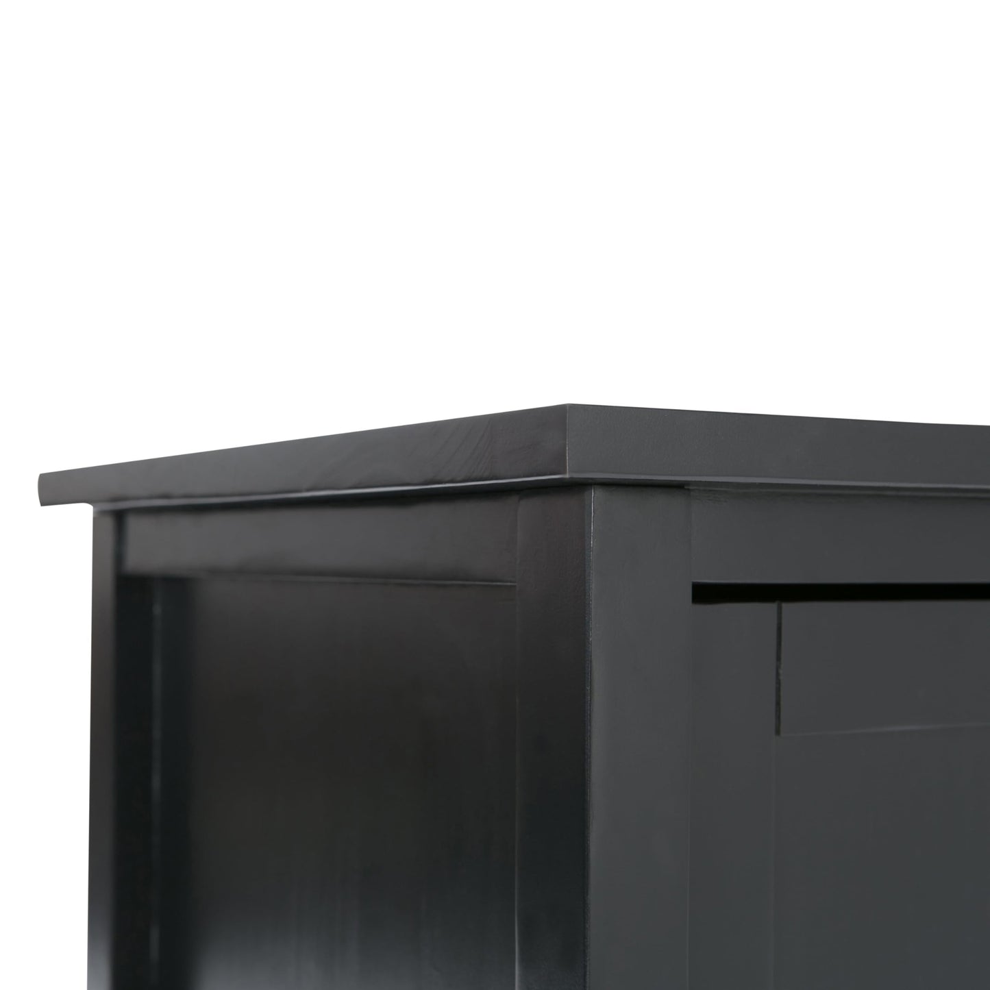 SIMPLIHOME Warm Shaker TV Stand - 47 inch Wide Solid Wood Media Console in Black, Transitional Entertainment Center for TVs up to 50 Inches with 2 Cabinets, 2 Drawers, and Cord Management