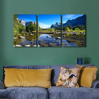 TFIAVSIN Yosemite Pictures for Living Room, El Capitan Landscape Canvas Art, 3 Panel Prints, Framed Decor