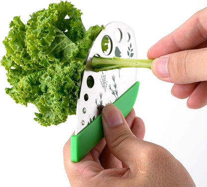 Herb Stripper Cutter Scissors, Stainless Steel Leaf Remover Tool with Protective Holder