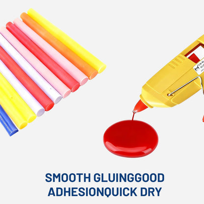 All Temperature Colorful Hot Glue Sticks, 0.27×3.94 Inch 100-Count Clear Strong Bond for High & Low Temp Glue Guns, Crafts DIY, Wood, Fabric, Metal, Plastic, Ceramics