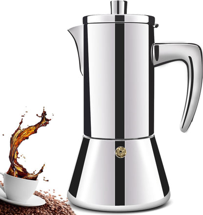 12 304 600ml 20oz Cup Thickened Stainless Steel Moka Pot Stovetop Espresso Maker Cafeteras Italian Percolator Espress