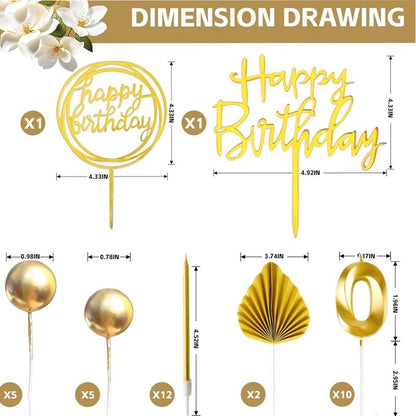 Gold Birthday Candles, Tyotrbs Happy Birthday Candle For Cake birthday candles Numbers Birthday Candles DIY Cake Decor for Men Women Wedding Anniversary