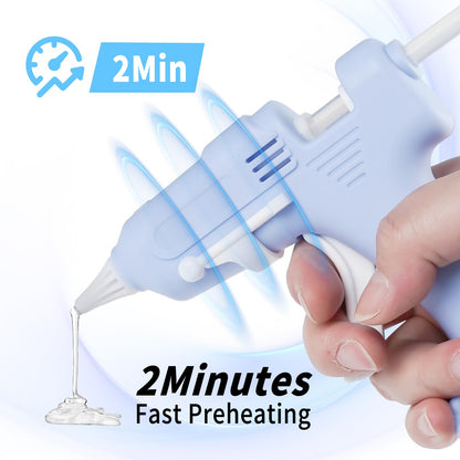 Cordless Hot Glue Gun,Rechargeable Fast Preheating Glue Gun Kit with 20 Pcs Premium white Glue Sticks and USB-C Charging Port for DIY Projects, Arts, Crafts, Quick Repairs and Home Decoration