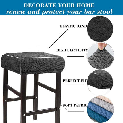 LIULIWEIFA Set 4/2/1 Counter 4pcs Bar Stool Covers Rectangle of Saddle Slipcover Cushion Stretch Vanity Cover Washable