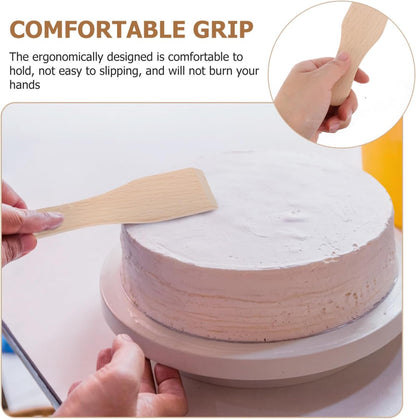 MAGICLULU 6Pcs Small Wood Utensil Spatula, Premium Cooking Wooden Spatula for Pizza Cutting and Cake Spreading