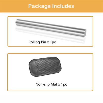 31.5”x 19.7” Stainless Steel Chopping Board with Lip, Large Steel Cutting Board with Rolling Pin, Metal Noodle Board Pastry Board Kneading Dough Board Stove Top Cutting Board for Kitchen