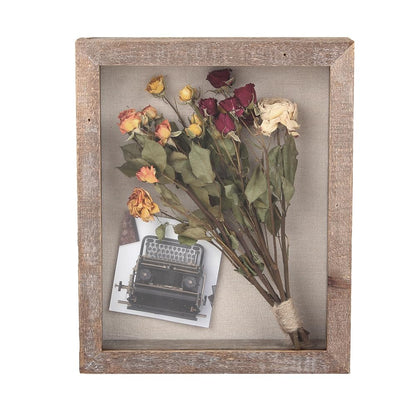 Shadow Box Rustic Picture Frame 11x14 Natural Wood Display Case for Memorabilia, Awards, Medals, Photos - Barnwood