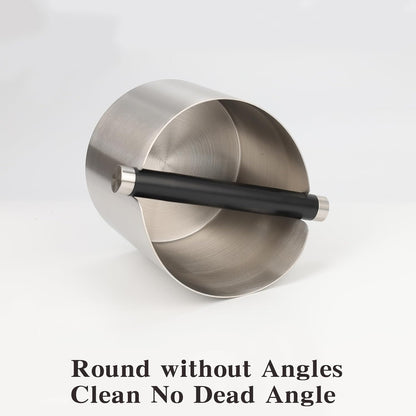 Italian Espresso Tapping Box, Stainless Steel Coffee Grinding Box with Detachable Tapping Rod
