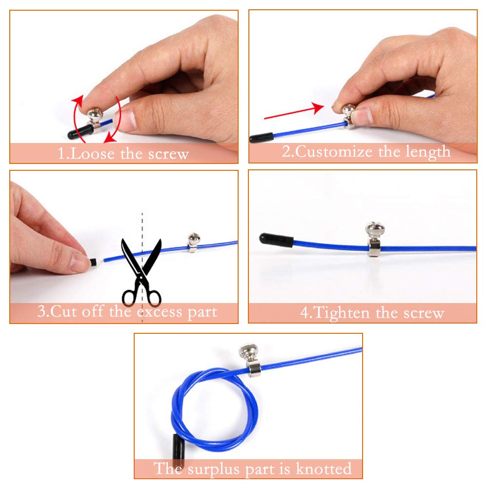 Speed Skipping Rope Adjustable Jumping Rope with Aluminum Handle and Ball Bearing Tangle-Free Exercise Rope for Fat Burning Exercises, Cross Fit Training, Fitness, Exercise