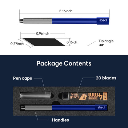 stedi Craft Hobby Knife Kit, Model Hobby Making Tools, All Metal Precision Craft Knife with 20PCS Blades for Gundam, Scale Military Model, 3D Resin Parts, Blue