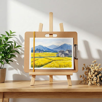 MAYJOYDIY 17"x13" Drawing Board with Handle Portable Sketch Board with Adjustable Clip & Rubber Bands Artist Clipboard Easel for Adults Classroom Studio Drafting Painting Supplies