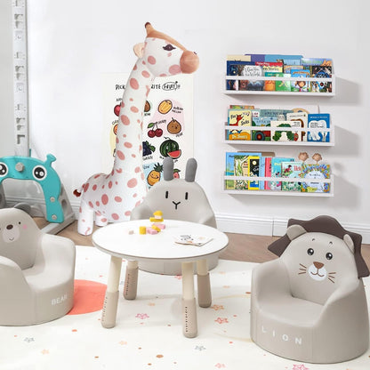 24 Inch Set 3, AZSKY Nursery Bookshelves White, Floating Bookshelves for Wall of Baby Kids Room Decor, Solid Wood Wall