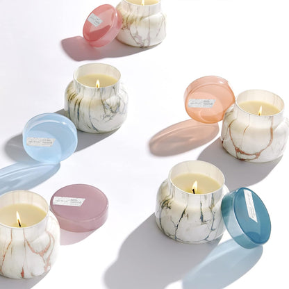 Capri Blue Modern Marble Jar Candles - Luxury Scented Candles for Home - Long Lasting Soy Wax Blend - Scented Home Decor Gifts - Havana Vanilla (19 oz)