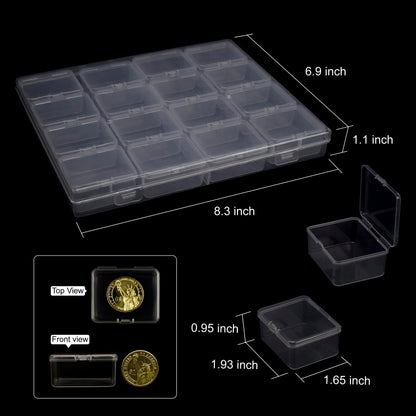 ZIIYAN Bead Storage Containers - 64 Clear Plastic Bead Organizer Boxes with Hinged Lid, Craft Organizers and Storage for Diamond Painting Art, Small Parts, Jewelry Charms