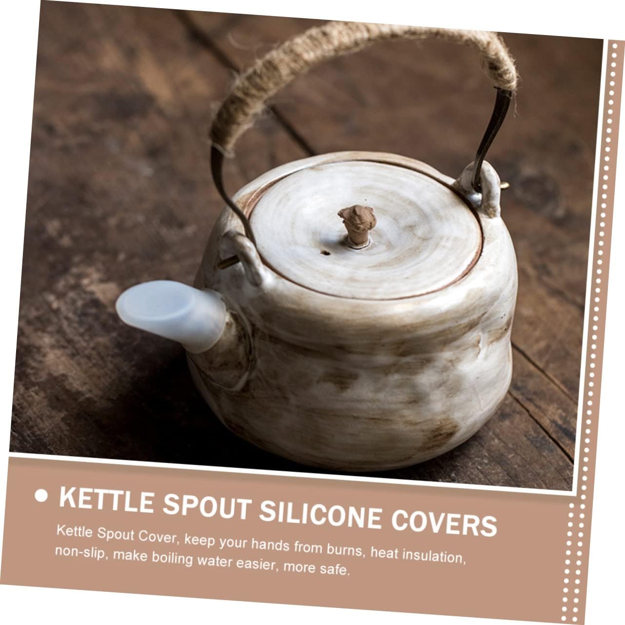 Housoutil Teapot Spout Silicone Covers, 1 Set Teapot Protectors, Spout Cover and Sleeve for Kettle Supplies