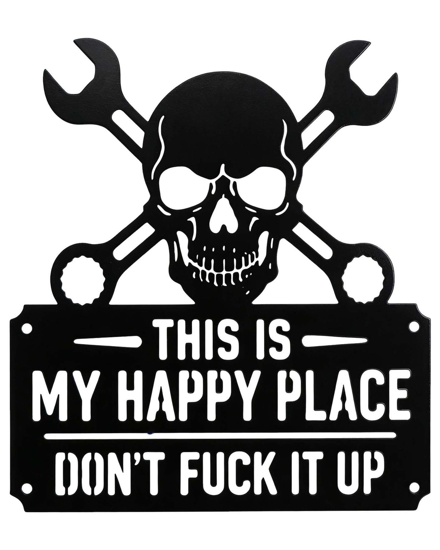 Positive Metal Skull Decor Sign - Rust-Proof & Anti-Fading Skull Wall Sign for Men, Father, Husband, and Skull Lovers -for Front Door, Garden, Garage, Living Room, and More (30cm)