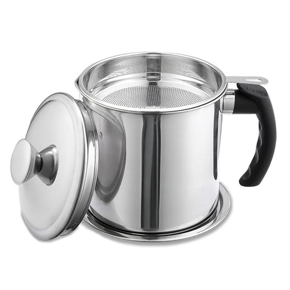 YYJINGYOU Grease Container with Fine Mesh Strainer kitchen oil storage tank pot 1.3L