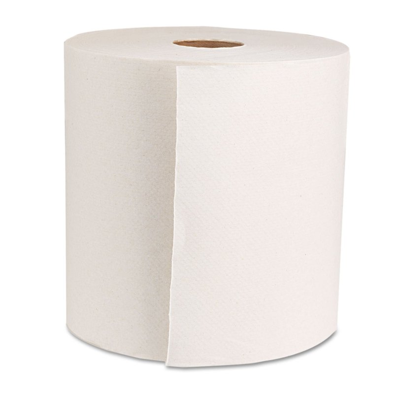 Genuine Joe GJO22700 Hard Wound Roll Towel, 800' Length x 7-8/9" Width, White (Case of 6)