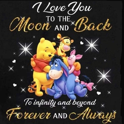 WHYCJXWL Diamond Art Kits for Adults and Kids, Full Drill Round Rhinestone Diamonds, Winnie Pooh Diamond Art (12X16 Inch)