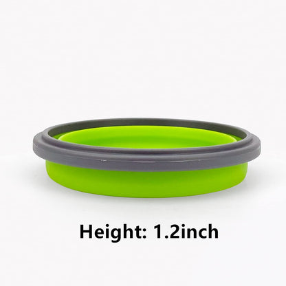 CCyanzi 3piece Round Collapsible Bowl with Lids, Silicone Food Storage Containers, Microwave & Freezer Safe, Space Saving for Kitchen Cabinet and Camping Backpack,(Pink)