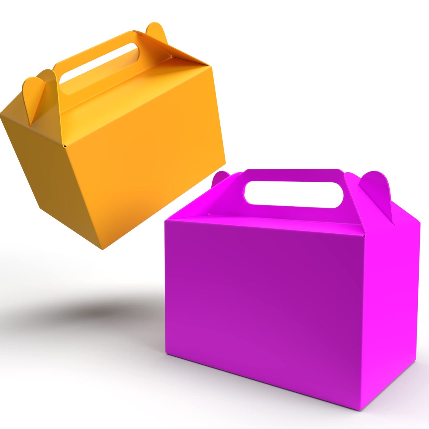 The Dreidel Company Gable Treat Boxes, (24-Pack) Party Favor Boxes for Kids Birthday, Candy Boxes Party Favors, Weddings Events, Baby Shower, 6.25" x 3.5" x 3.5" Inch Box (Multi-Color Treat Box)