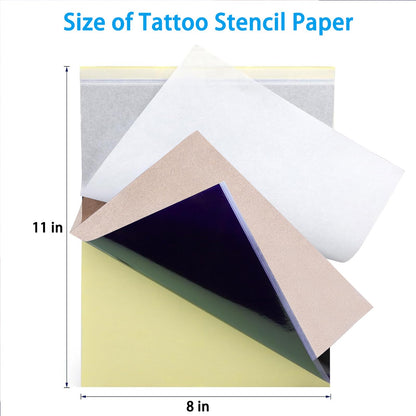 Tattoo Stencil Paper 100 Sheets, A4 4-Layer Thermal Transfer Sheets for Tattooing, Premium Carbon Tracing Supplies