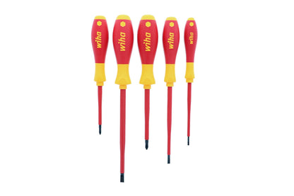 Wiha 32091 5-Piece 1000-Volt Slotted and Phillips Insulated Screwdriver Set