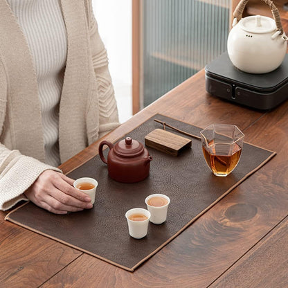 1220 Inch Waterproof PU Leather Table Runner, Vintage Coffee/Tea Mats, Heat Resistant & Wipe Clean, Bedside Nightstand