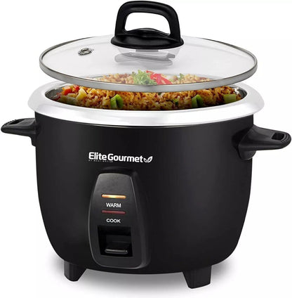 ERC2010B 10 (5 Elite Gourmet Electric Rice Cooker with Stainless Steel Inner Pot Makes Soups, Stews, Porridge's, Grains