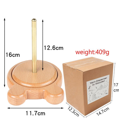 RoseFlower Wooden Yarn Holder Spinner for Crocheting, Yarnball Winder for Knitting, Thread Holder, Knitting Crocheting Accessory Gift, Cute Bear Shape Yarn Spinner Dispenser
