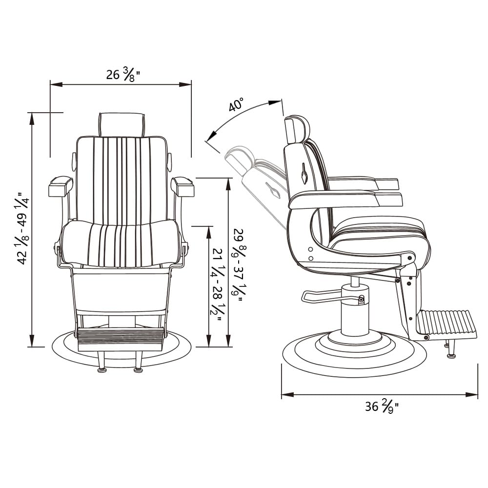 Dir Classic Heavy-Duty Barber Chair Hydraulic Barbering Chair for Barber Shop Kingston