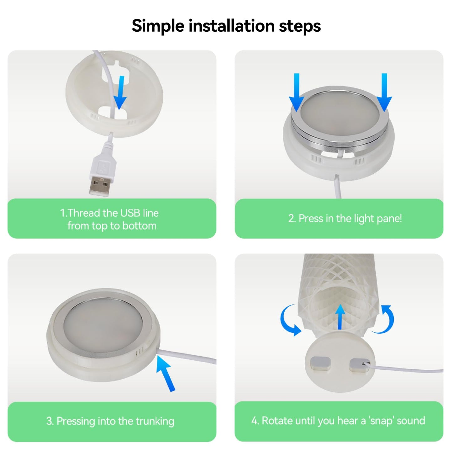 Cxydm led lamp kit 001 Compatible with Bambu Lap H2D/A1/A1mini/P1S/P1P/X1C Light kit, Three Colors with Power-Off Color Memory, Makerworld‘s 3D Printed DIY Light Models, 5V USB Powered, 2Pack+Charger