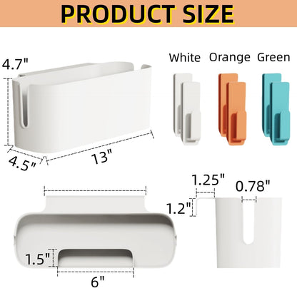 11 Lbs 5 Bedside Organizer Caddy Hanging, Plastic, Green, / Kg Capacity, Elegant Style, Space-Saving, Rectangular