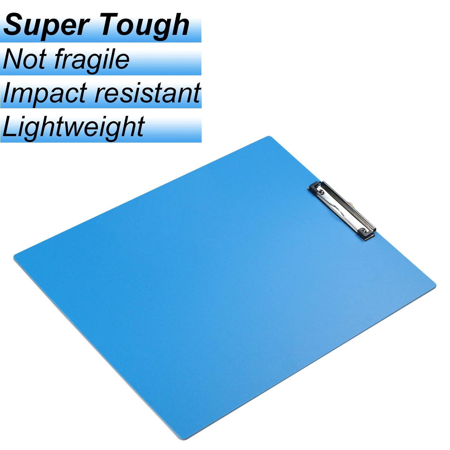 Acocony 11x17 Clipboard Landscape Super Tough Extra Large Clipboard Low Profile Clip Not Fragile 11 x 17 Clipping Board PP Plastic Blue Pack of 1